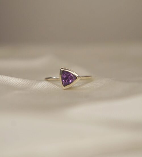 Amethyst Solitaire Ring (Bezel Setting)