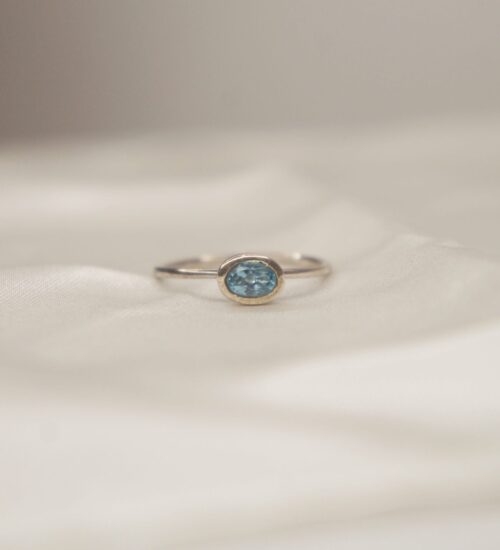 Blue topaz Solitaire Ring (Bezel Setting)
