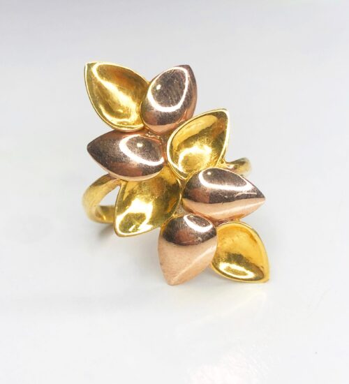 Double Coloured Leaves Ring