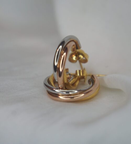 Tri color Twist hoop earring