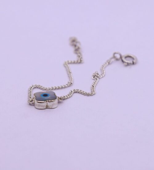 Mother of Pearl Evil Eye - Clover Chain Bracelet