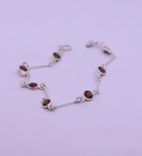 Garnet Link Bracelet