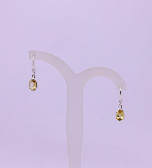 Citrine Oval Play Hook Earrings