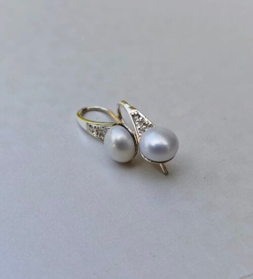 Pearl & Cubic Zirconia Hook Earring