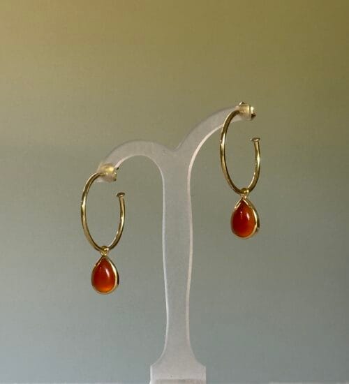 Charm Hoop - Red Agate
