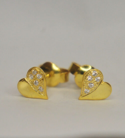 Half heart Stud Earring
