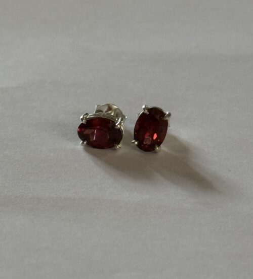Garnet Big Stud Earrings