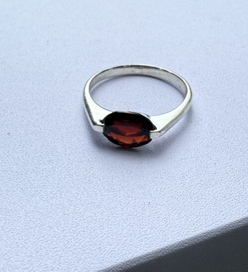 Horizontal Garnet Ring