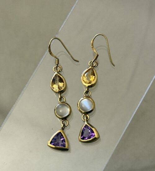 Triple Drop - Citrine, Moonstone & Amethyst