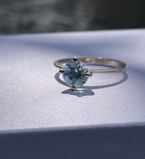 Blue Topaz Solitaire Ring