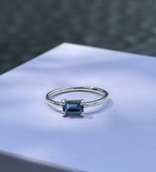 Blue Topaz Rectangle Ring