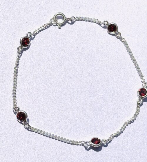 Garnet Chain Bracelet