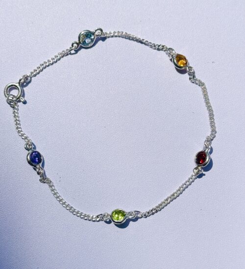 Multi Stone Chain Bracelet