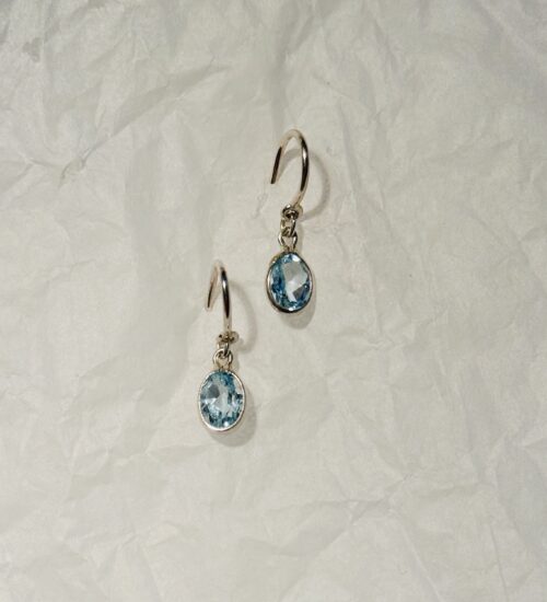 Blue Topaz Fish Hook Oval